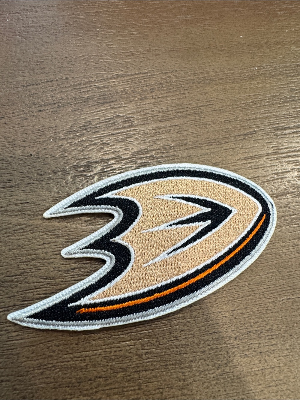 Embroidered Anaheim-Ducks Patch in Beige and Black